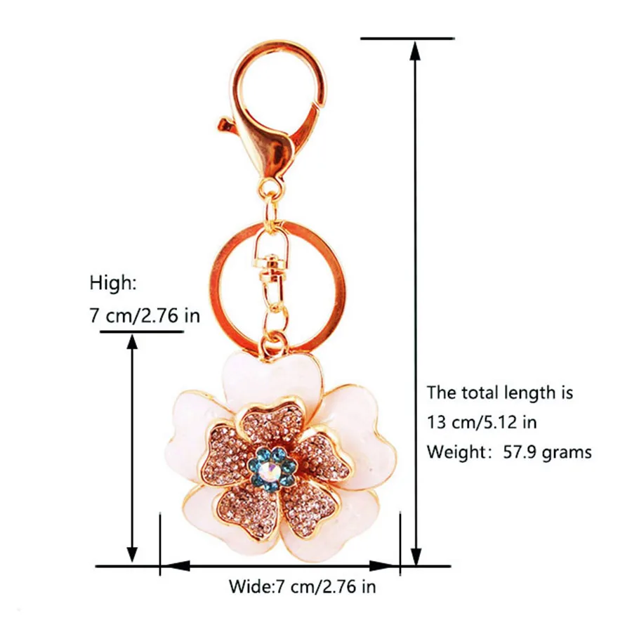 1 Piece Sweet Simple Style Flower Alloy Inlay Rhinestones Unisex Keychain display picture 1