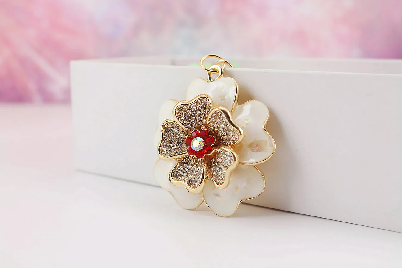 1 Piece Sweet Simple Style Flower Alloy Inlay Rhinestones Unisex Keychain display picture 12