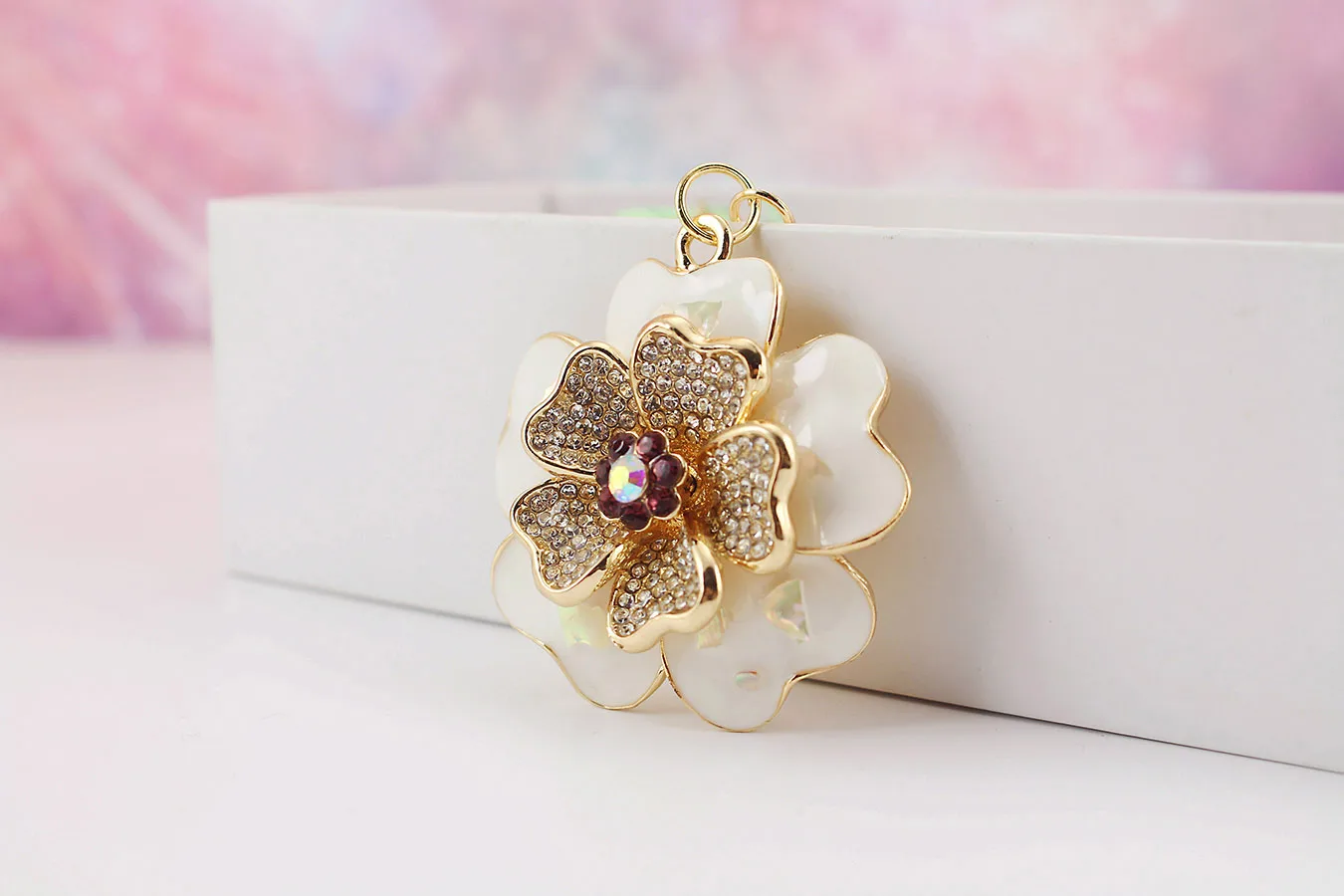 1 Piece Sweet Simple Style Flower Alloy Inlay Rhinestones Unisex Keychain display picture 13