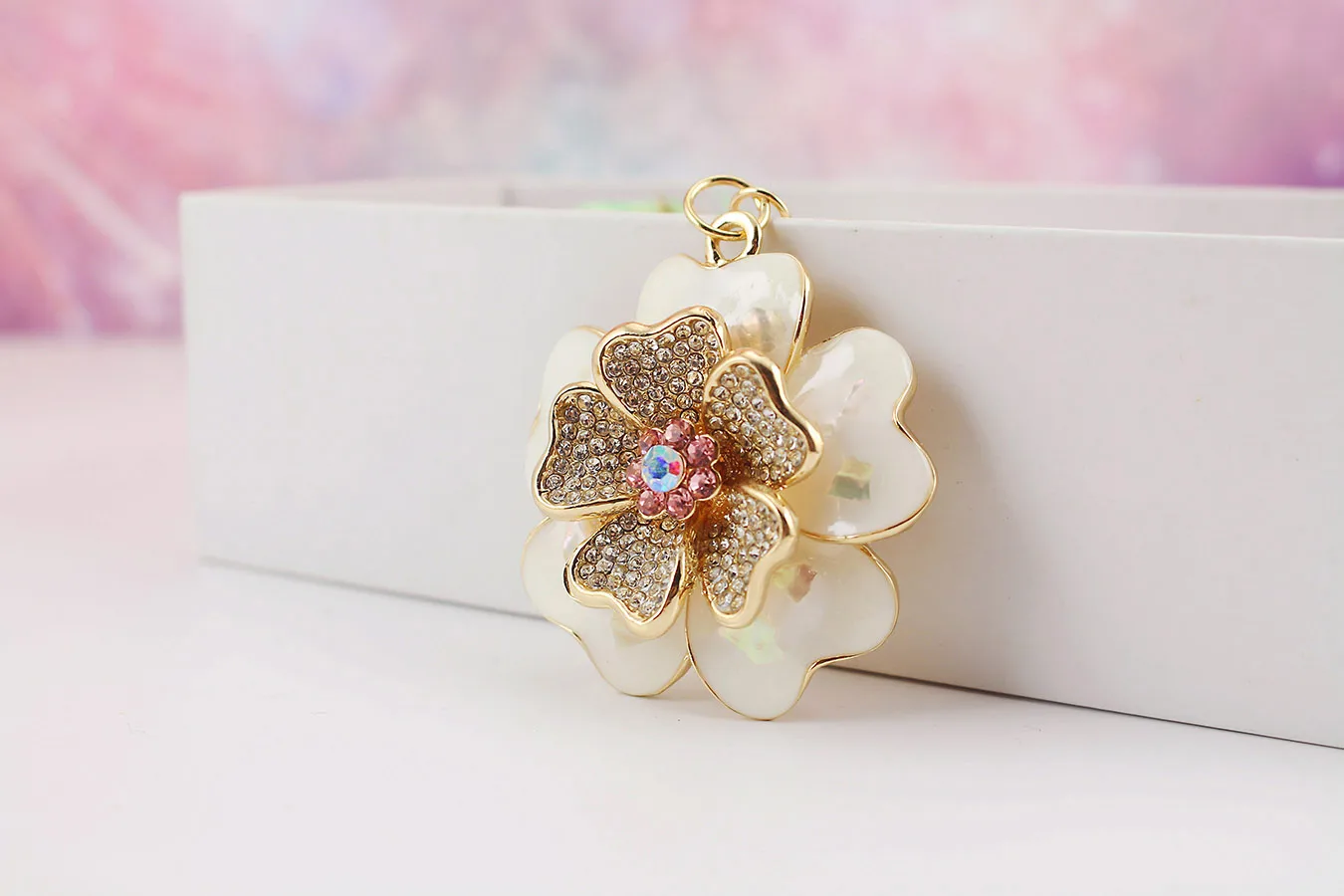 1 Piece Sweet Simple Style Flower Alloy Inlay Rhinestones Unisex Keychain display picture 7