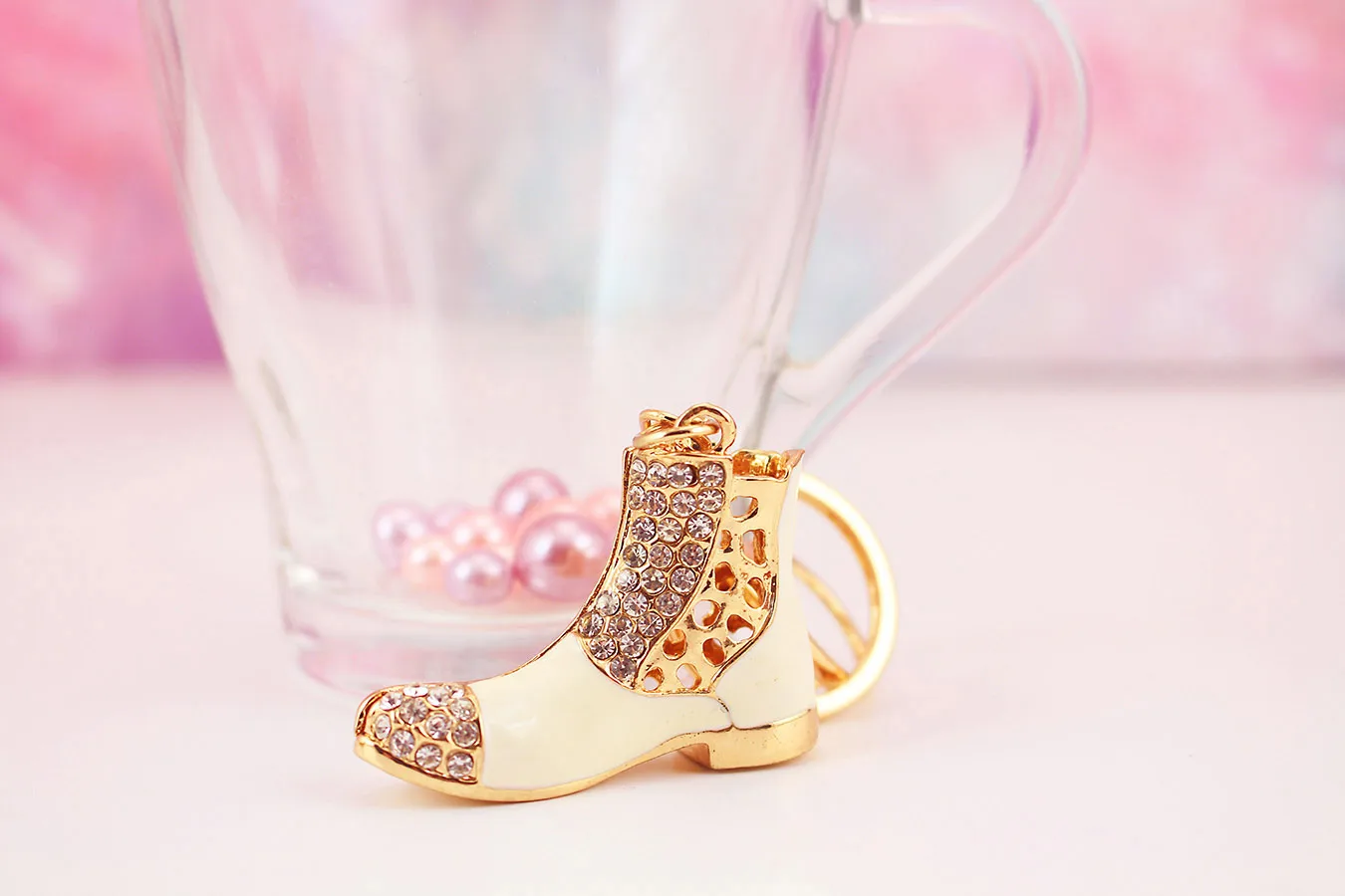 1 Piece Sweet Simple Style Shoe Alloy Inlay Rhinestones Unisex Keychain display picture 3