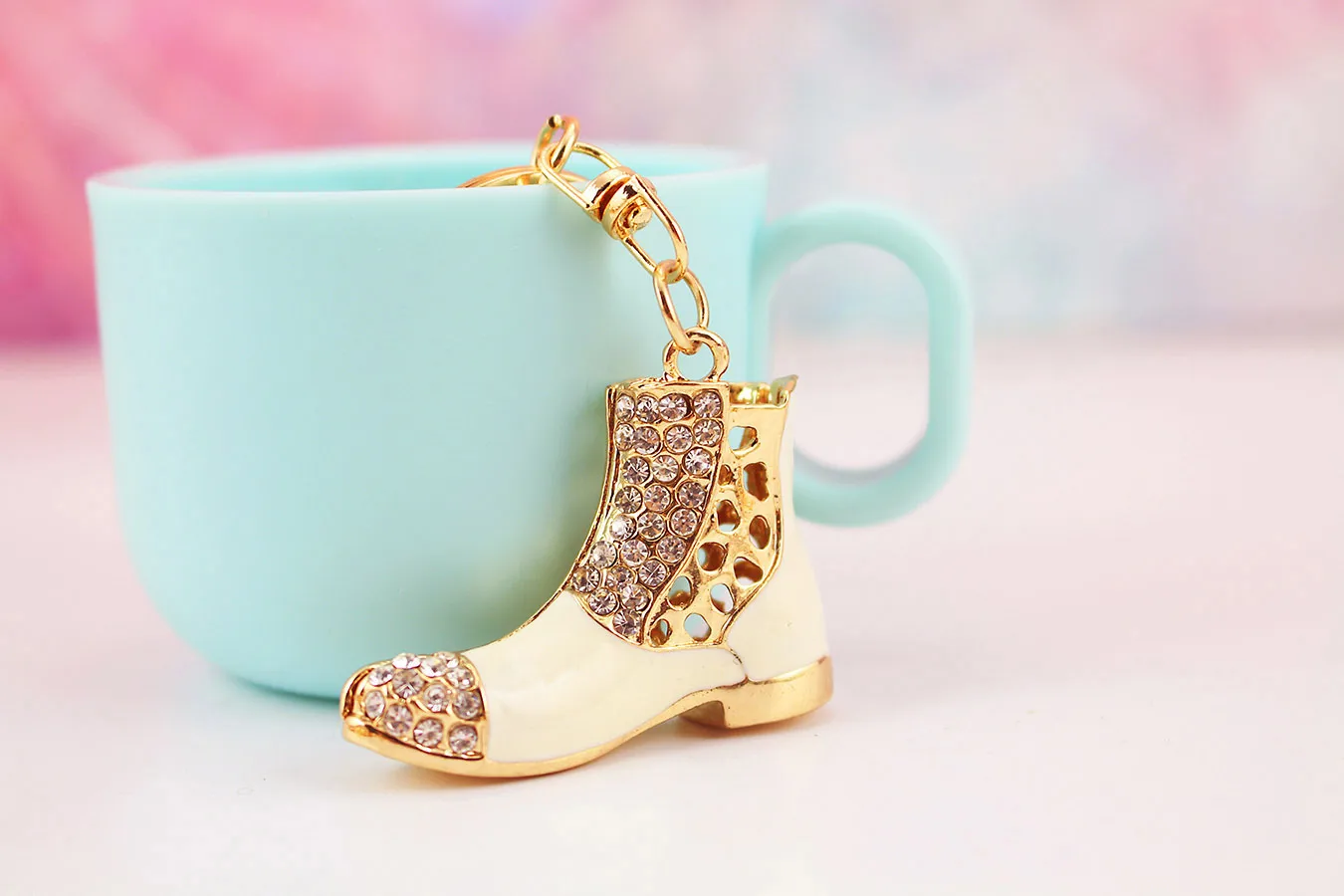 1 Piece Sweet Simple Style Shoe Alloy Inlay Rhinestones Unisex Keychain display picture 4