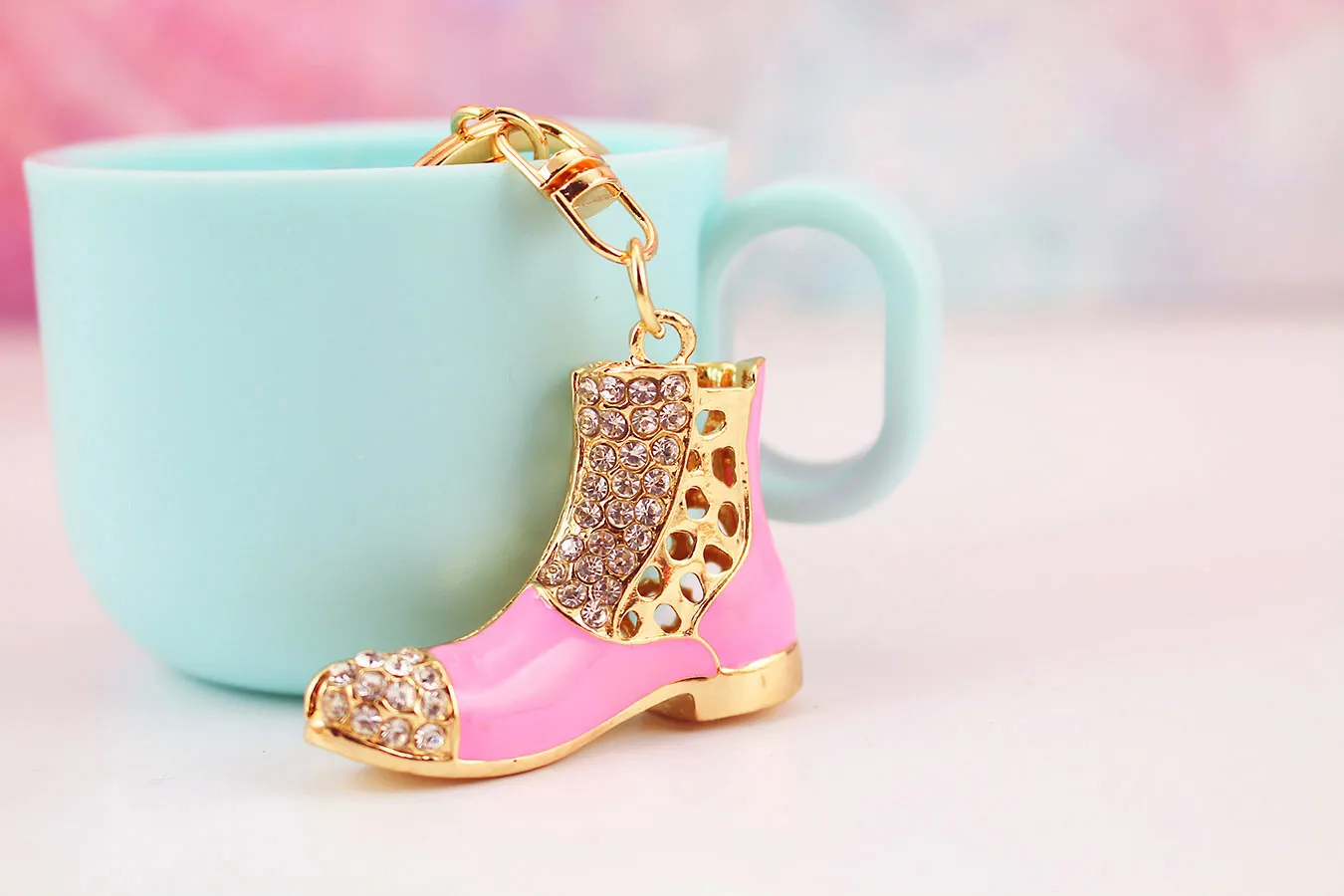1 Piece Sweet Simple Style Shoe Alloy Inlay Rhinestones Unisex Keychain display picture 7