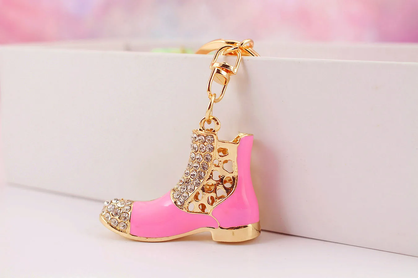 1 Piece Sweet Simple Style Shoe Alloy Inlay Rhinestones Unisex Keychain display picture 6