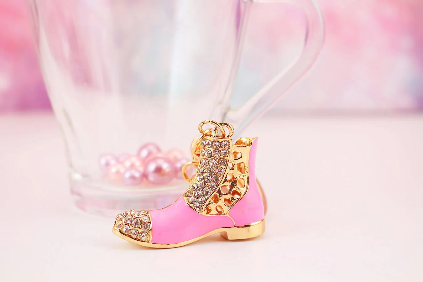 1 Piece Sweet Simple Style Shoe Alloy Inlay Rhinestones Unisex Keychain display picture 8