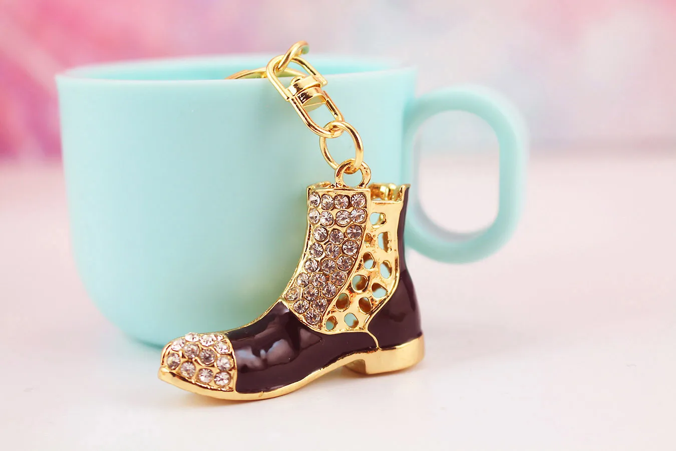 1 Piece Sweet Simple Style Shoe Alloy Inlay Rhinestones Unisex Keychain display picture 9