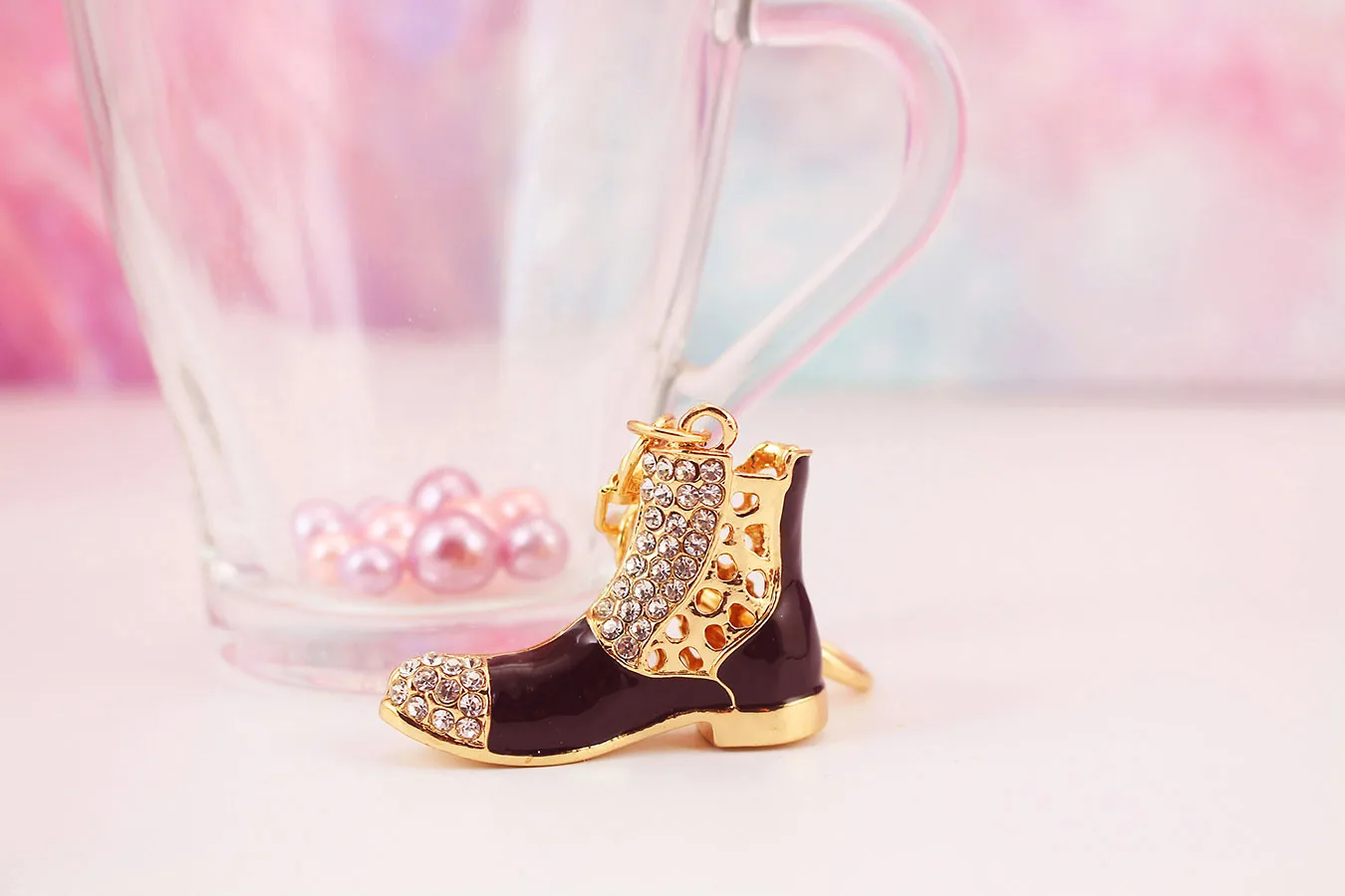 1 Piece Sweet Simple Style Shoe Alloy Inlay Rhinestones Unisex Keychain display picture 11