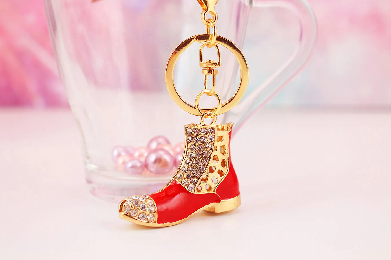 1 Piece Sweet Simple Style Shoe Alloy Inlay Rhinestones Unisex Keychain display picture 12