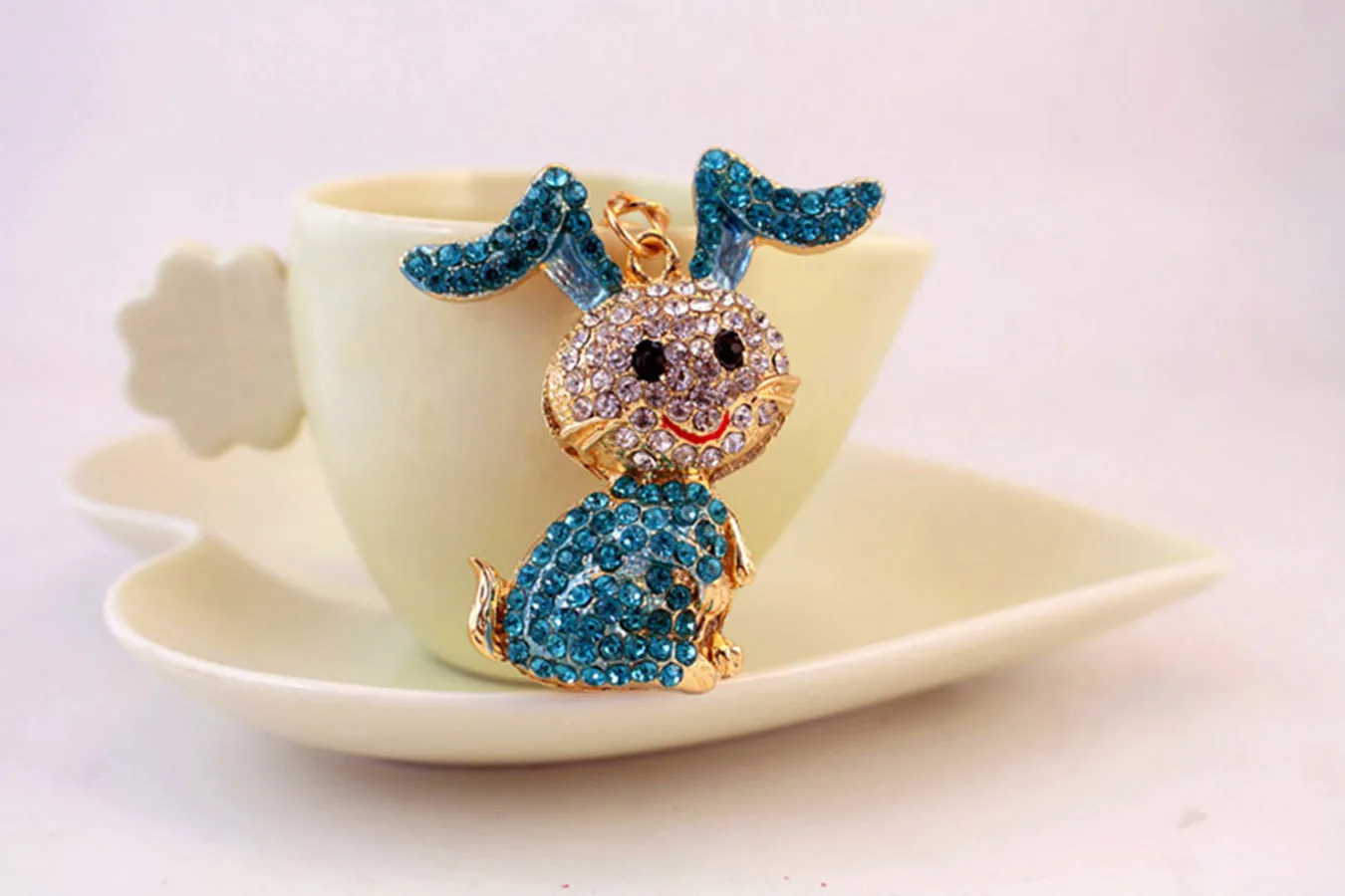 1 Piece Cute Sweet Rabbit Alloy Inlay Rhinestones Women's Keychain display picture 6