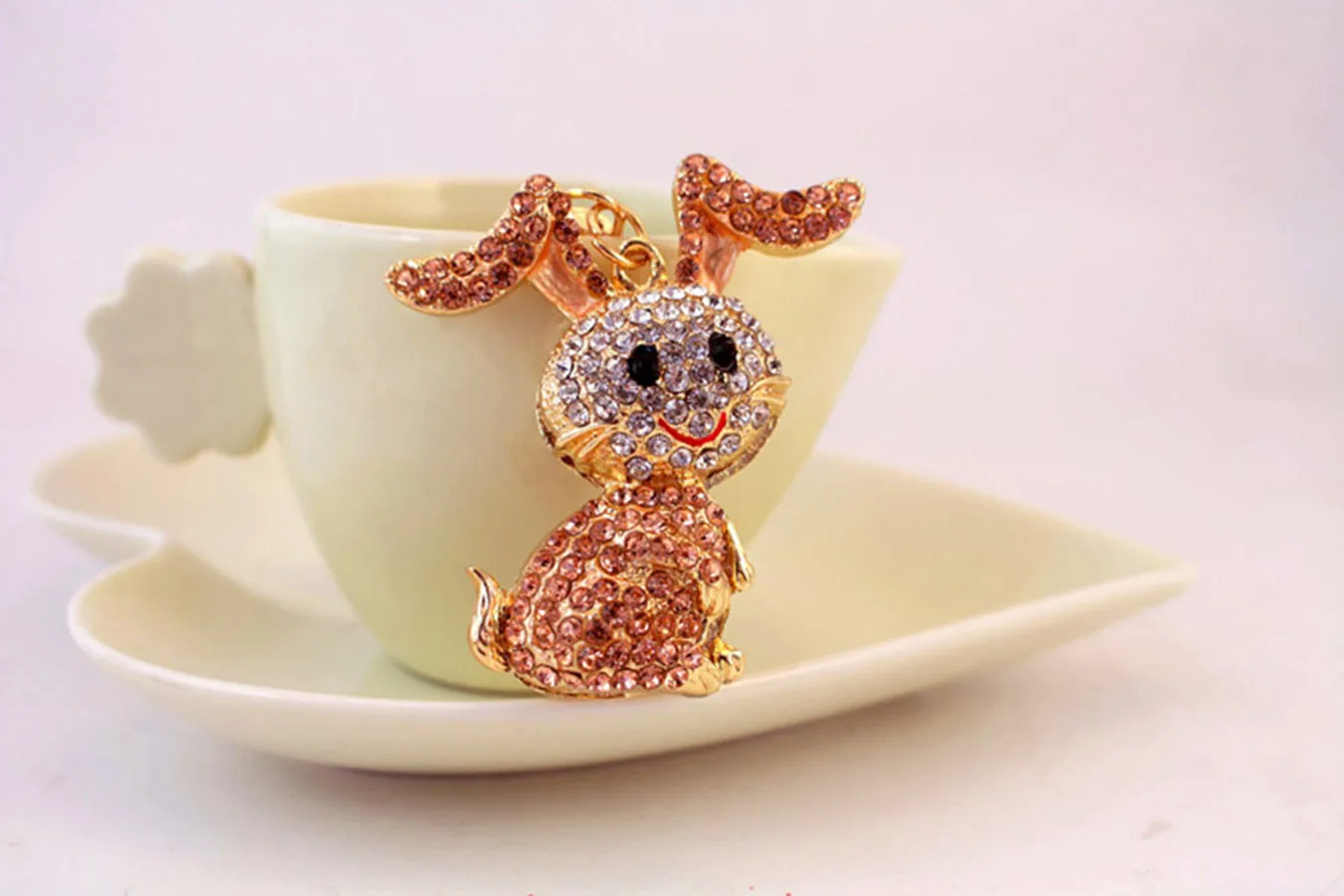 1 Piece Cute Sweet Rabbit Alloy Inlay Rhinestones Women's Keychain display picture 10