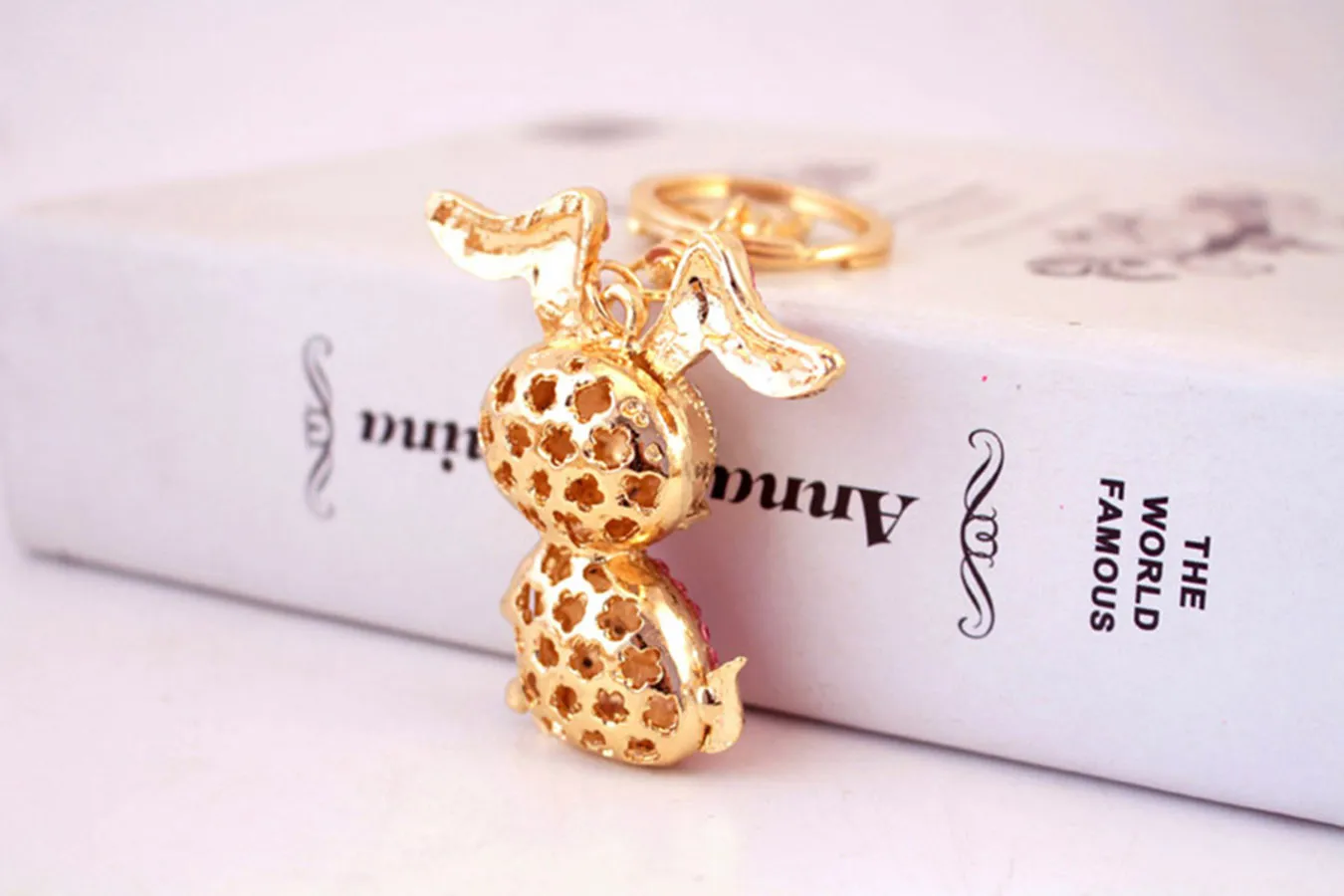1 Piece Cute Sweet Rabbit Alloy Inlay Rhinestones Women's Keychain display picture 5