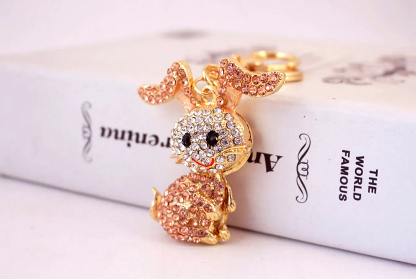 1 Piece Cute Sweet Rabbit Alloy Inlay Rhinestones Women's Keychain display picture 7