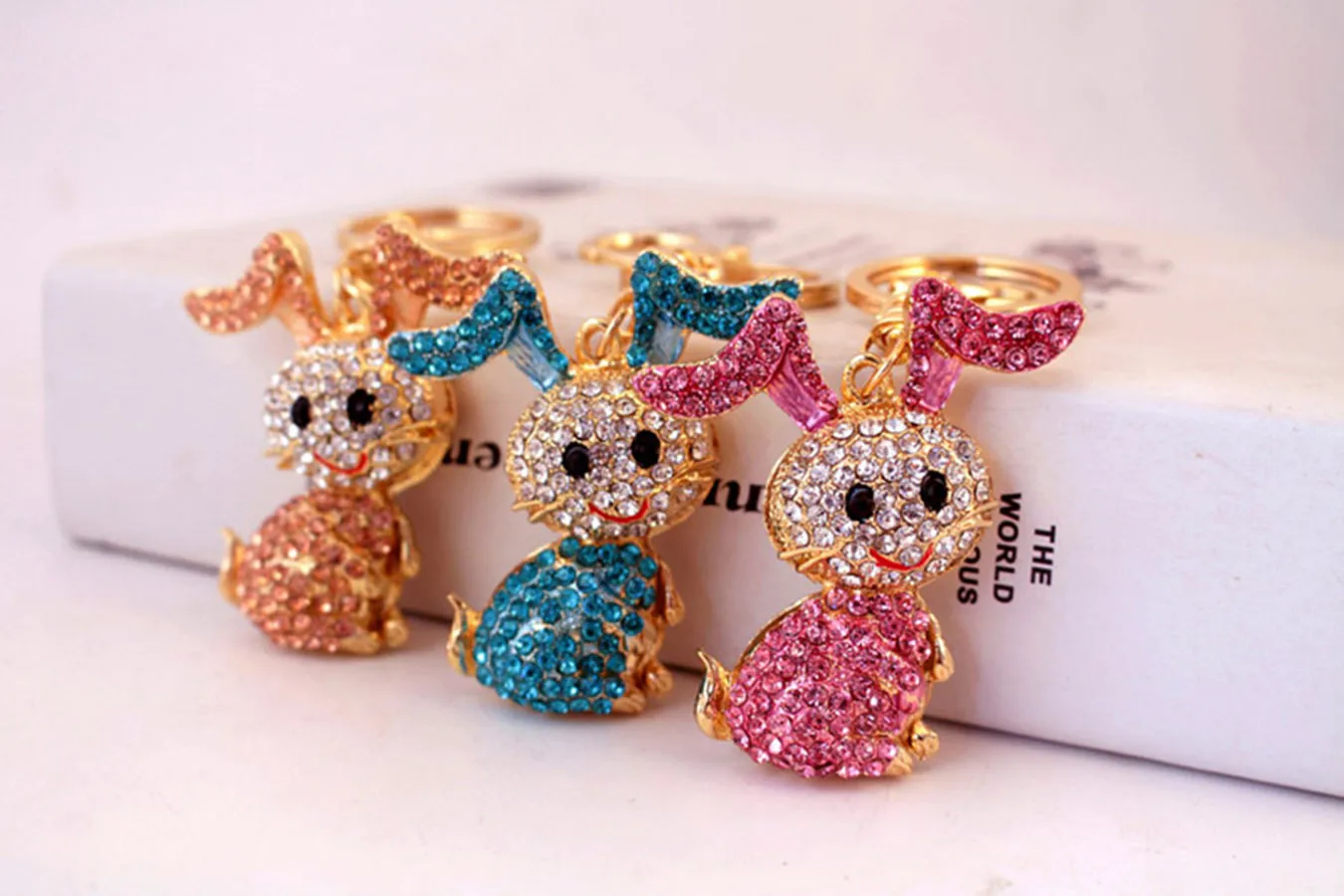 1 Piece Cute Sweet Rabbit Alloy Inlay Rhinestones Women's Keychain display picture 9