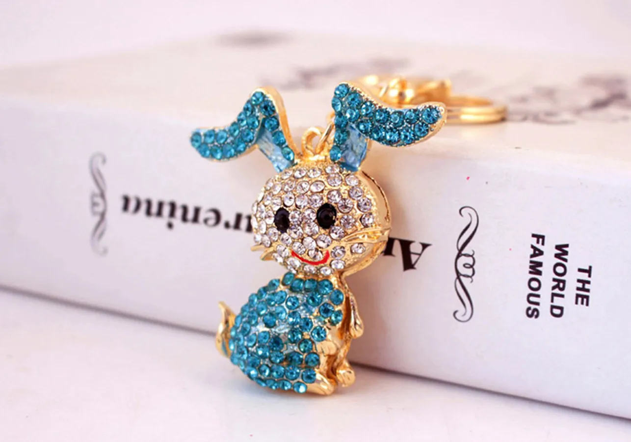 1 Piece Cute Sweet Rabbit Alloy Inlay Rhinestones Women's Keychain display picture 8