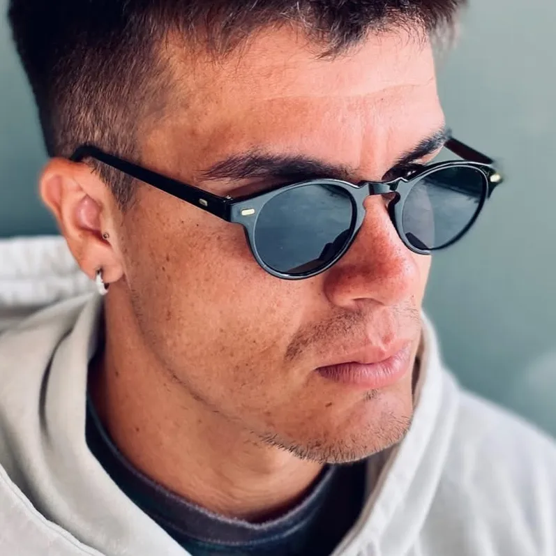 Retro Punk Commute Glasses Ac Round Frame Full Frame Glasses display picture 1