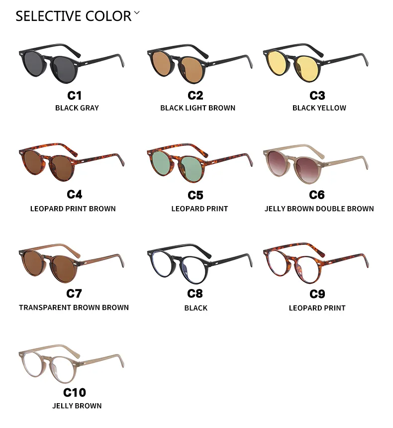 Retro Punk Commute Glasses Ac Round Frame Full Frame Glasses display picture 6