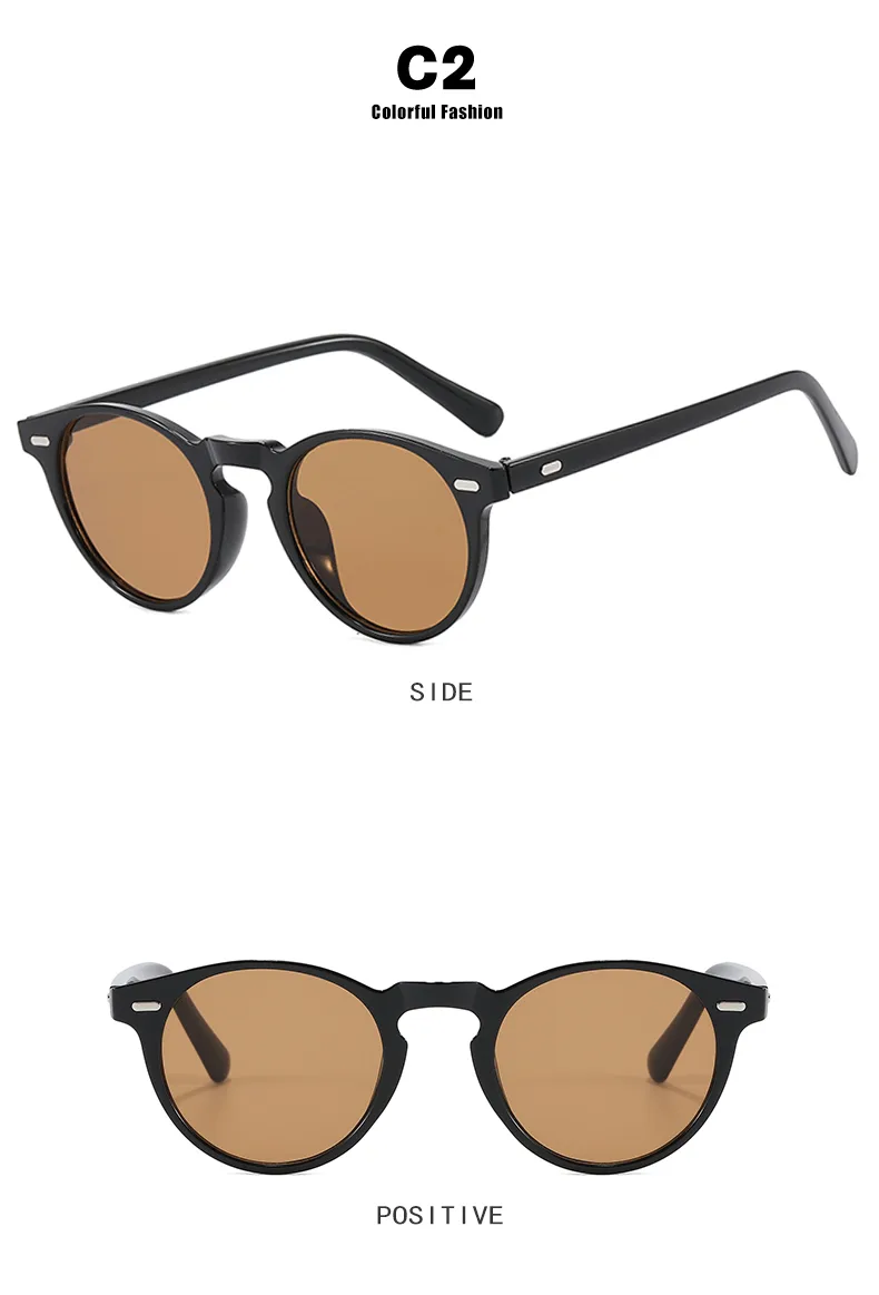 Retro Punk Commute Glasses Ac Round Frame Full Frame Glasses display picture 9