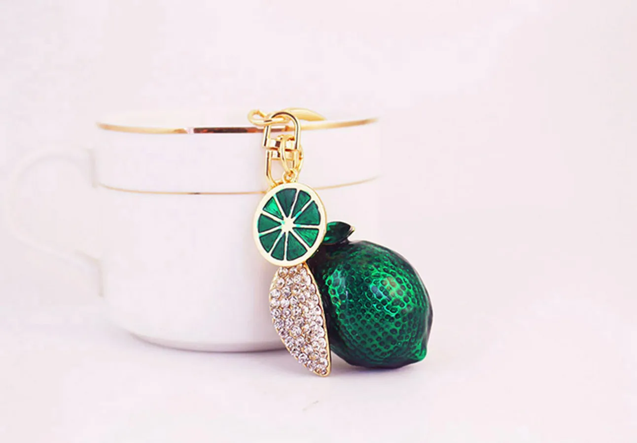 1 Piece Pastoral Lemon Alloy Inlay Rhinestones Unisex Keychain display picture 2