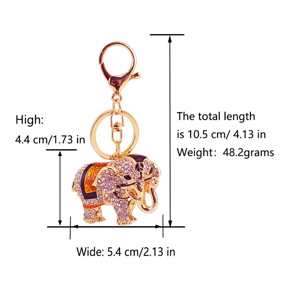 1 Piece Cute Sweet Elephant Alloy Inlay Rhinestones Women's Keychain display picture 1