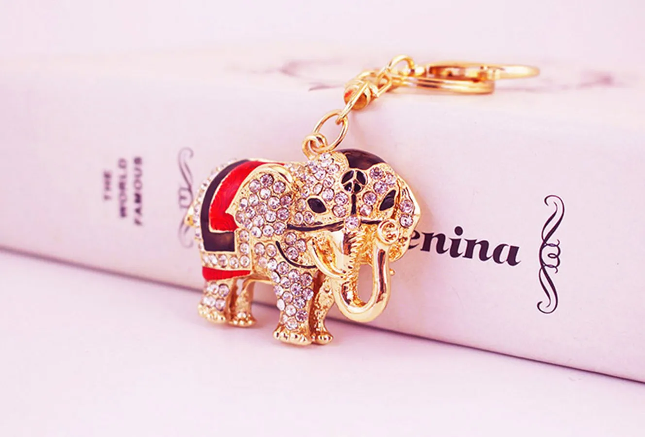 1 Piece Cute Sweet Elephant Alloy Inlay Rhinestones Women's Keychain display picture 7