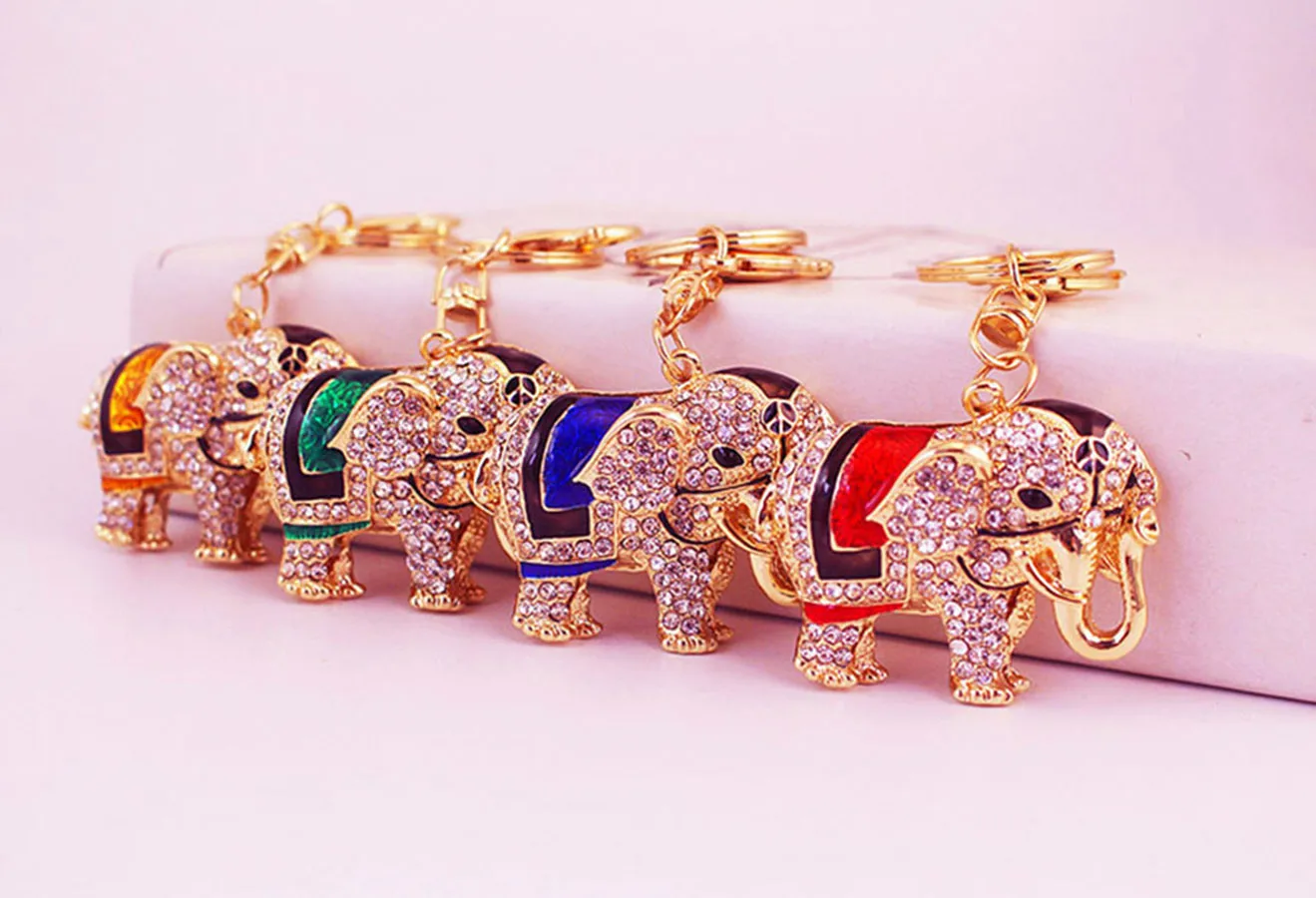 1 Piece Cute Sweet Elephant Alloy Inlay Rhinestones Women's Keychain display picture 12