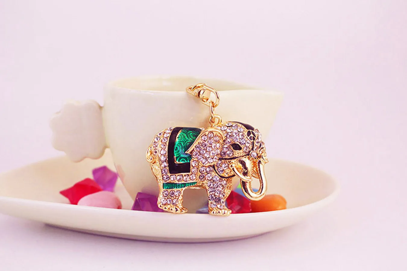 1 Piece Cute Sweet Elephant Alloy Inlay Rhinestones Women's Keychain display picture 13