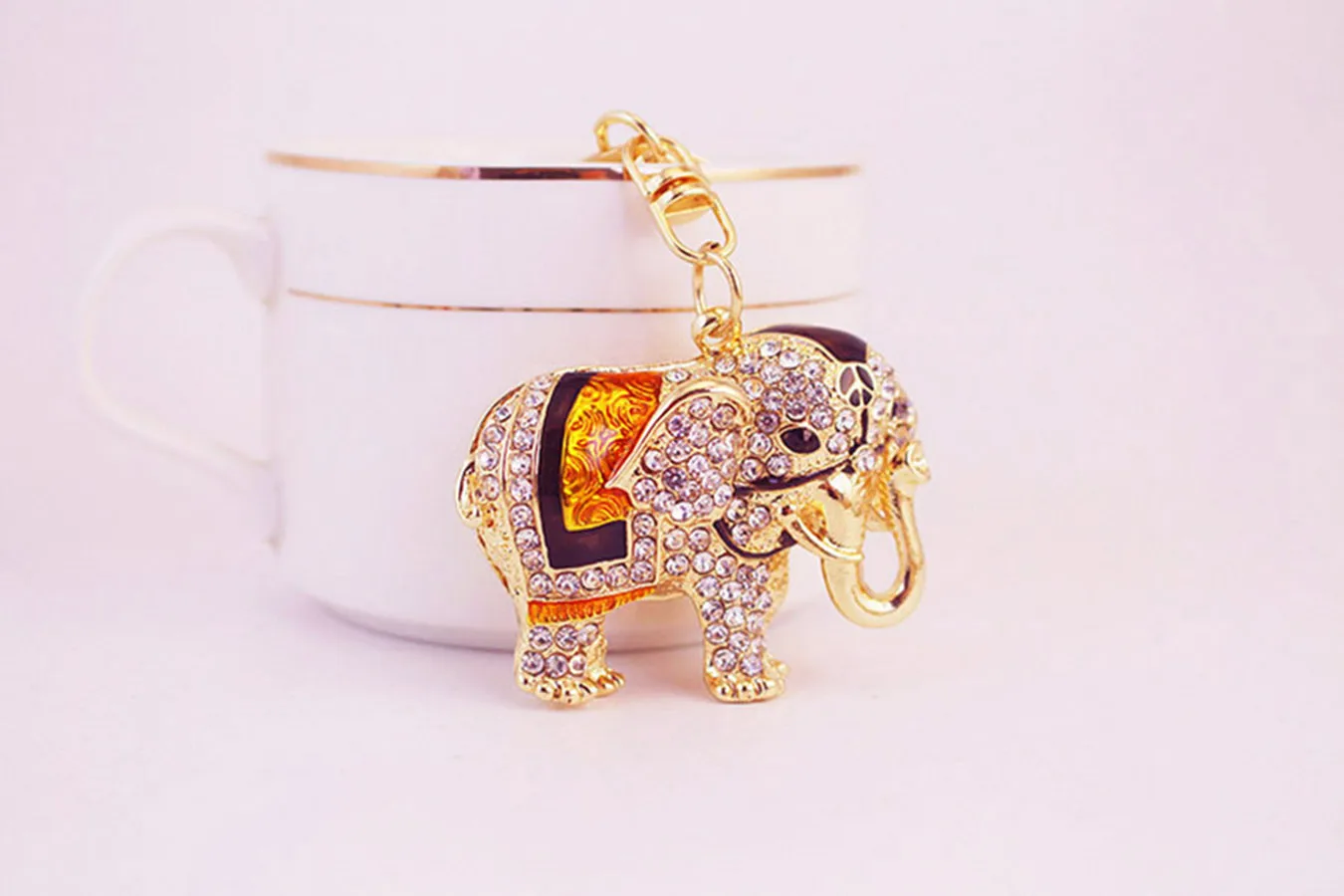 1 Piece Cute Sweet Elephant Alloy Inlay Rhinestones Women's Keychain display picture 4