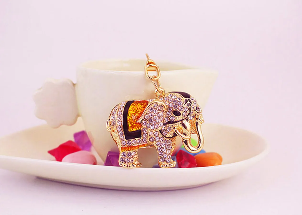 1 Piece Cute Sweet Elephant Alloy Inlay Rhinestones Women's Keychain display picture 8