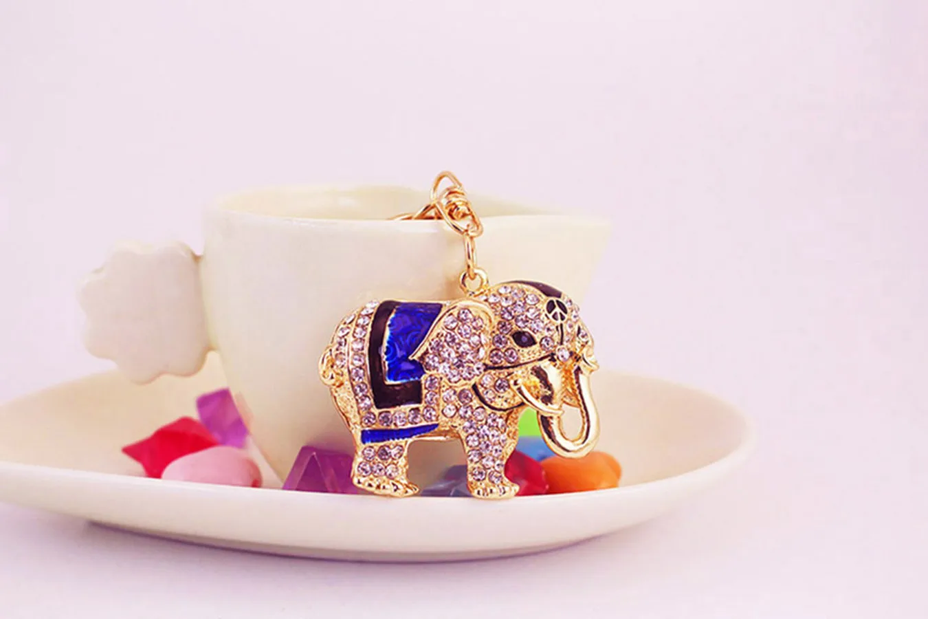 1 Piece Cute Sweet Elephant Alloy Inlay Rhinestones Women's Keychain display picture 5