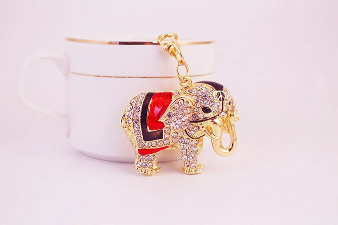 1 Piece Cute Sweet Elephant Alloy Inlay Rhinestones Women's Keychain display picture 3