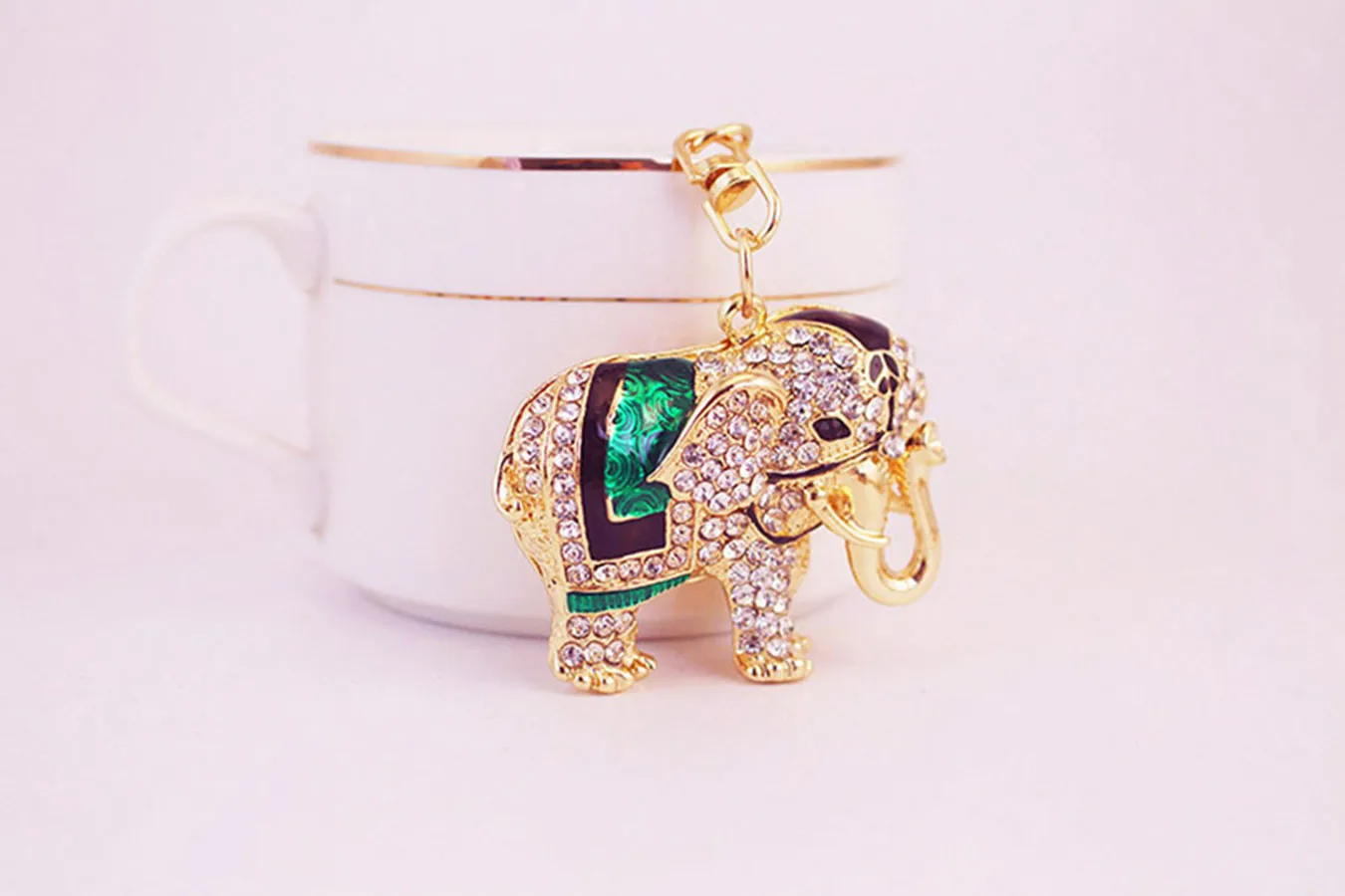 1 Piece Cute Sweet Elephant Alloy Inlay Rhinestones Women's Keychain display picture 11