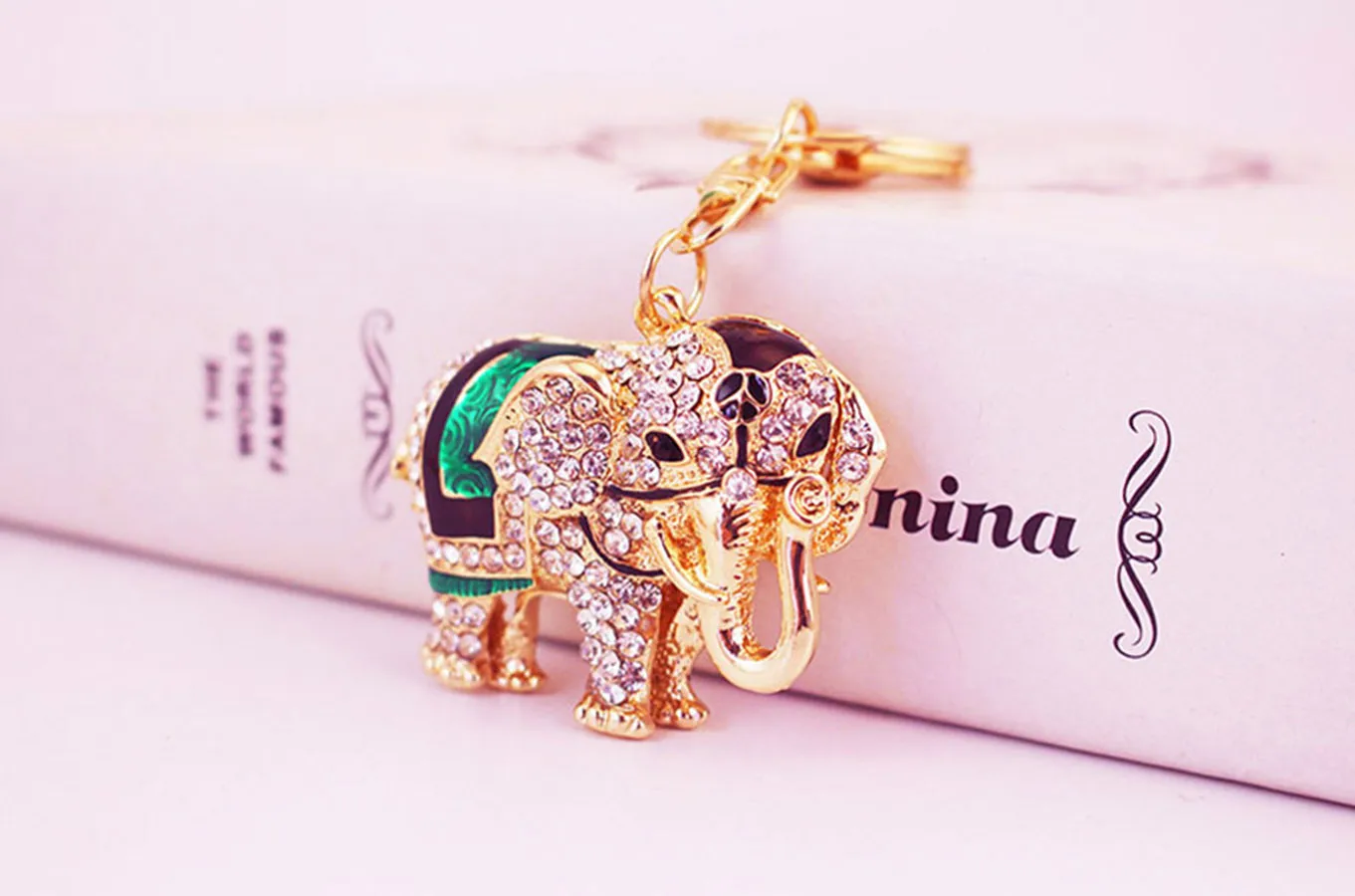 1 Piece Cute Sweet Elephant Alloy Inlay Rhinestones Women's Keychain display picture 14