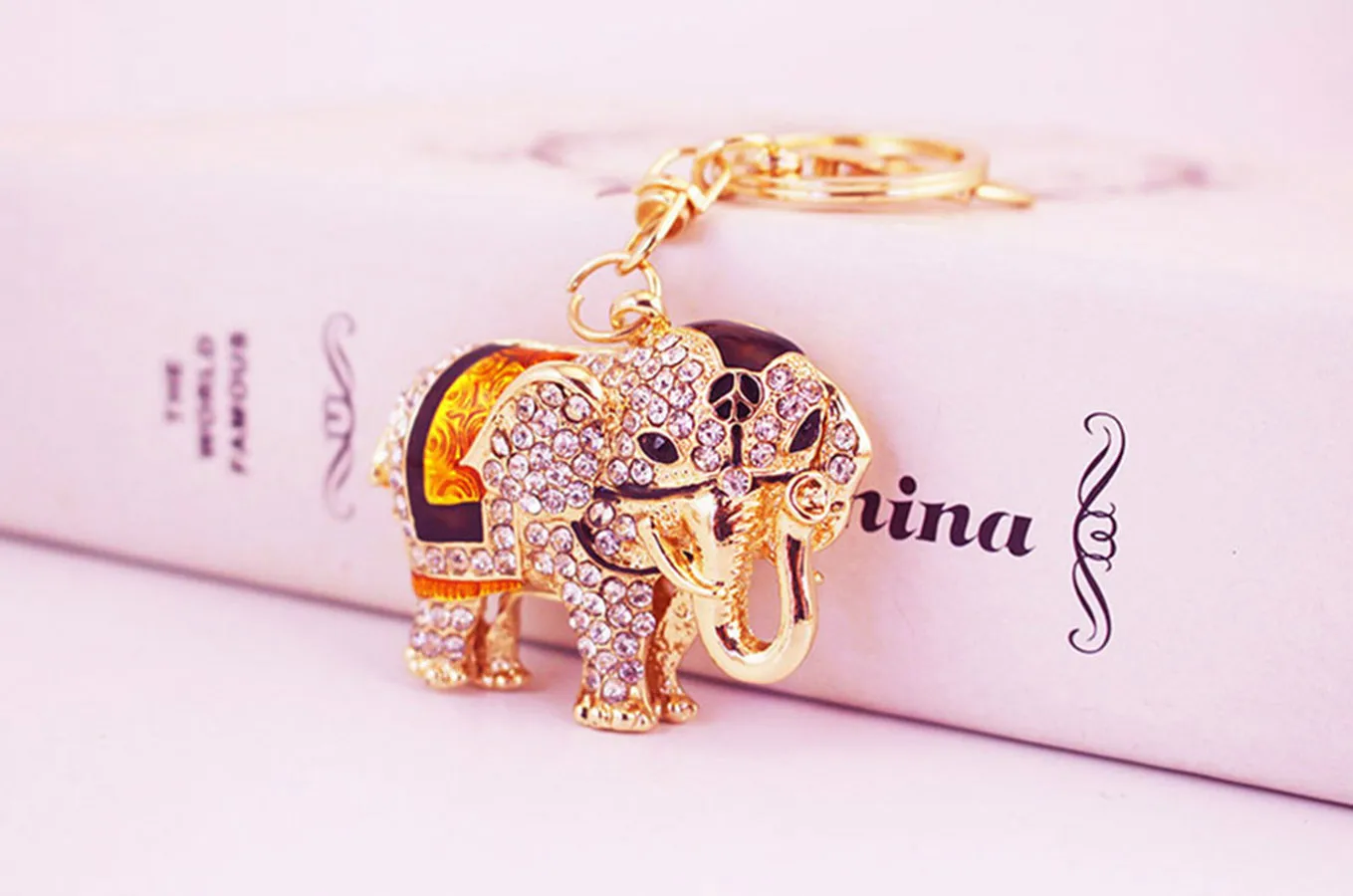 1 Piece Cute Sweet Elephant Alloy Inlay Rhinestones Women's Keychain display picture 10