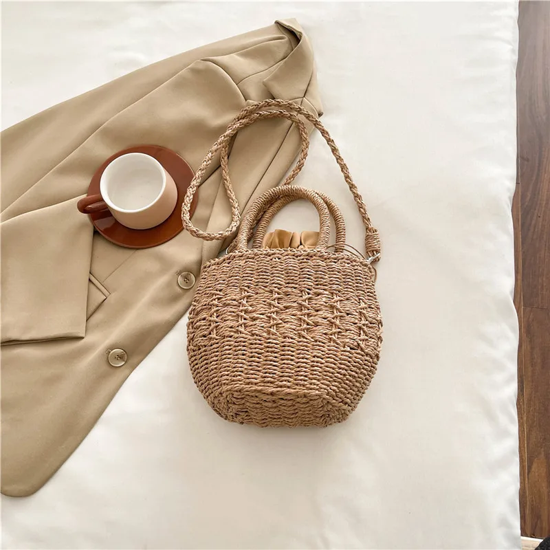 Women's Straw Flower Vacation Square String Straw Bag display picture 66