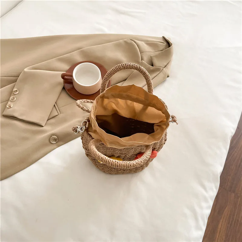 Women's Straw Flower Vacation Square String Straw Bag display picture 71