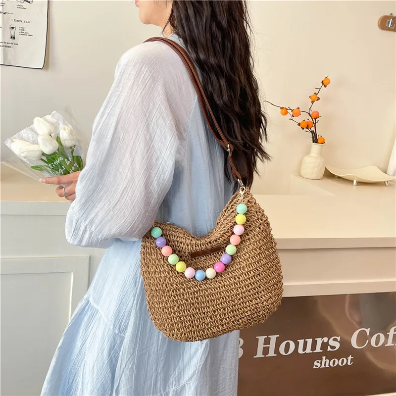 Women's Braid Color Block Vacation Square Zipper Shoulder Bag display picture 3