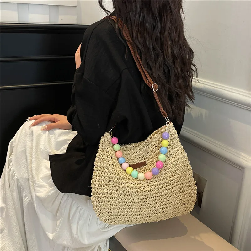 Women's Braid Color Block Vacation Square Zipper Shoulder Bag display picture 4