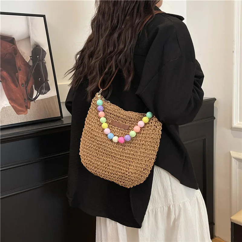 Women's Braid Color Block Vacation Square Zipper Shoulder Bag display picture 2