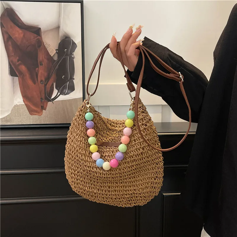 Women's Braid Color Block Vacation Square Zipper Shoulder Bag display picture 5
