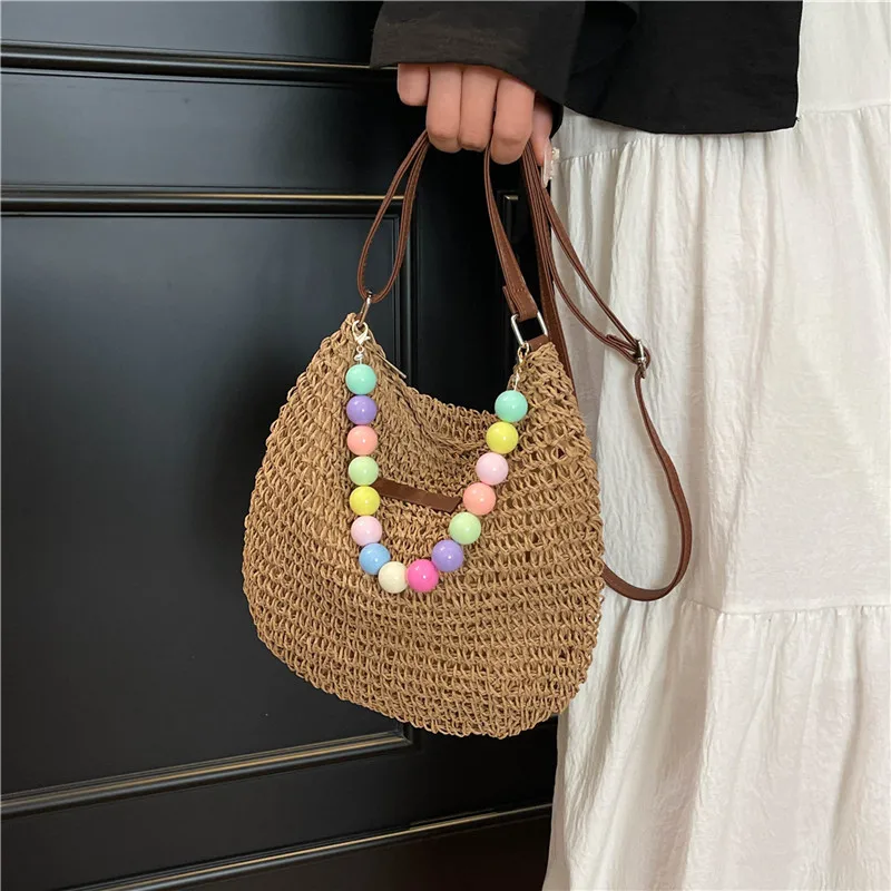 Women's Braid Color Block Vacation Square Zipper Shoulder Bag display picture 9