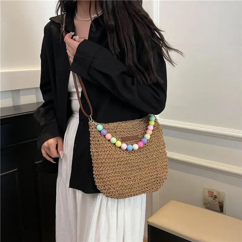 Women's Braid Color Block Vacation Square Zipper Shoulder Bag display picture 8