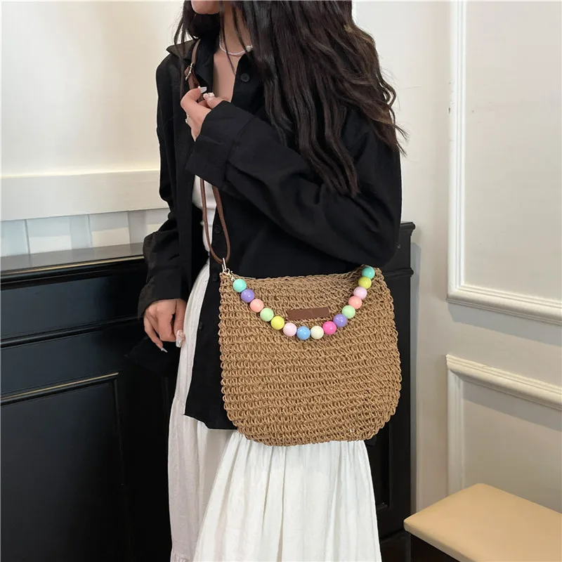 Women's Braid Color Block Vacation Square Zipper Shoulder Bag display picture 6