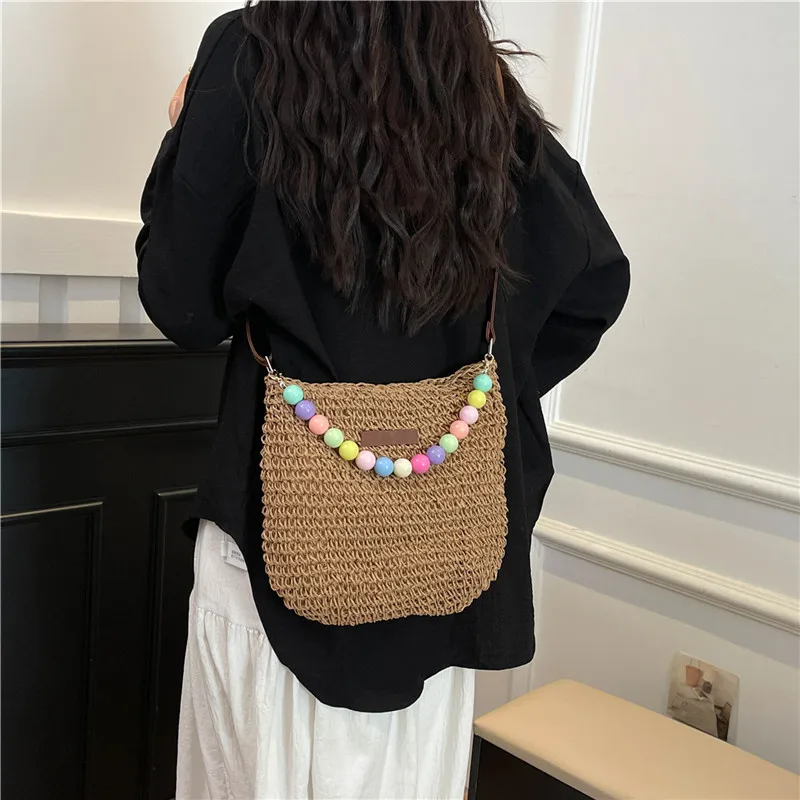 Women's Braid Color Block Vacation Square Zipper Shoulder Bag display picture 7