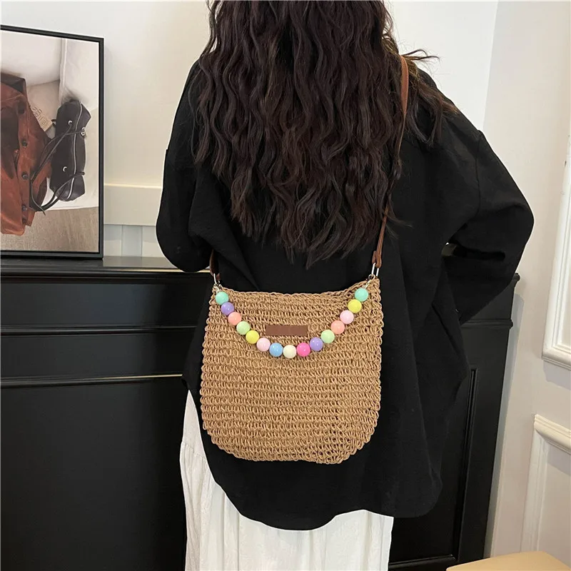 Women's Braid Color Block Vacation Square Zipper Shoulder Bag display picture 11