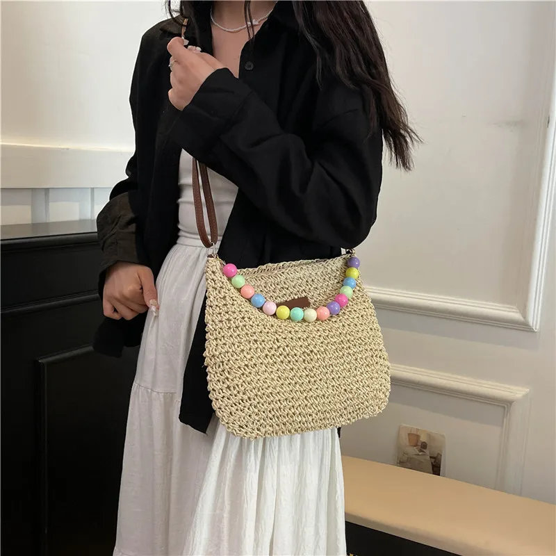 Women's Braid Color Block Vacation Square Zipper Shoulder Bag display picture 13