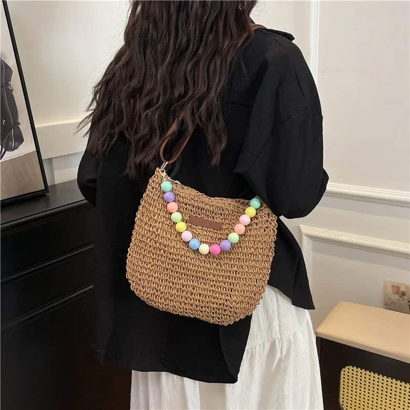 Women's Braid Color Block Vacation Square Zipper Shoulder Bag display picture 25