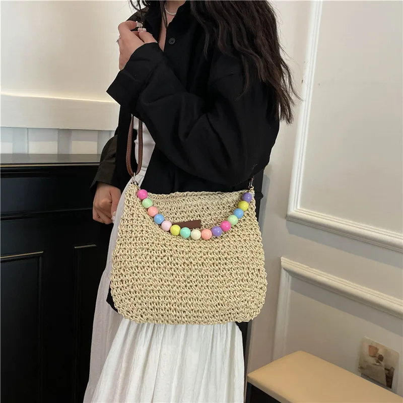 Women's Braid Color Block Vacation Square Zipper Shoulder Bag display picture 19
