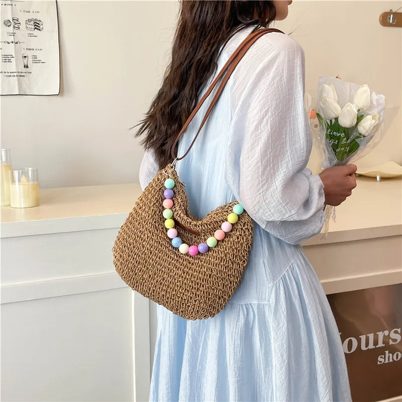 Women's Braid Color Block Vacation Square Zipper Shoulder Bag display picture 14