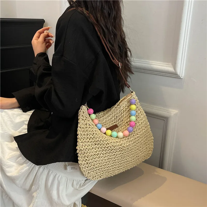Women's Braid Color Block Vacation Square Zipper Shoulder Bag display picture 29
