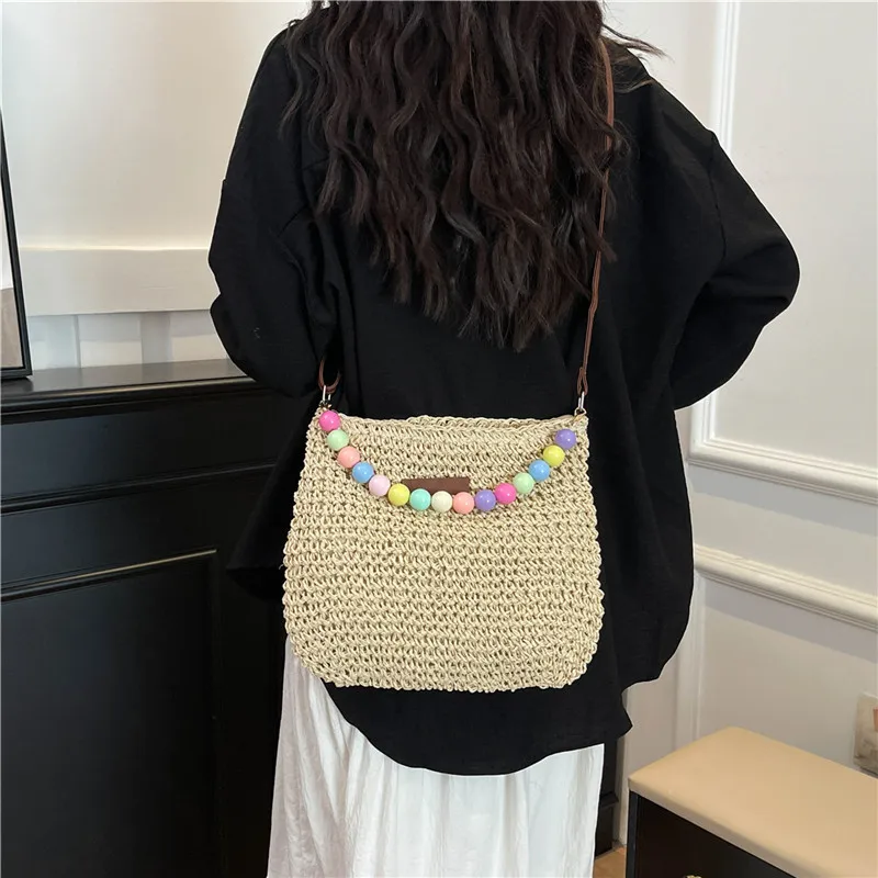 Women's Braid Color Block Vacation Square Zipper Shoulder Bag display picture 34